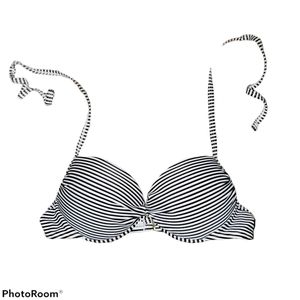 Women's Hot Water Striped Black and White Bikini Bra Top 394